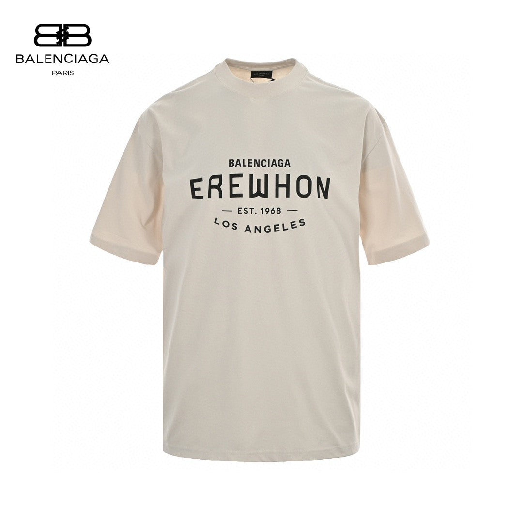 Ba*len*cia*ga beige t-shirt with erewhon graphic