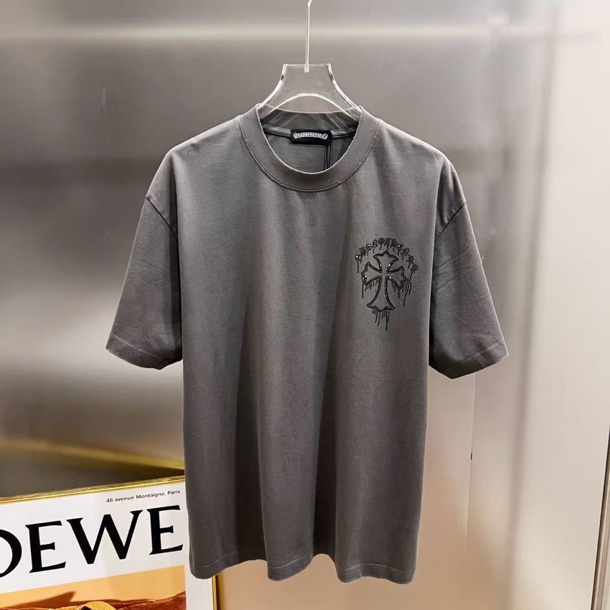 Chrome Hearts Classic Crewneck T-Shirt in Grey/Black