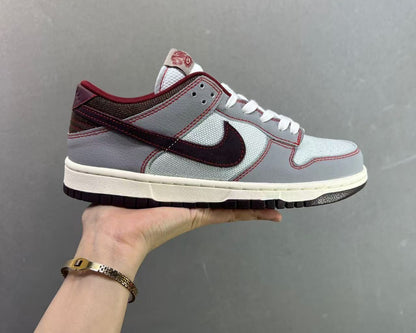 Nike Dunk Low “Grey/Red” – Timeless Color-Block Legacy