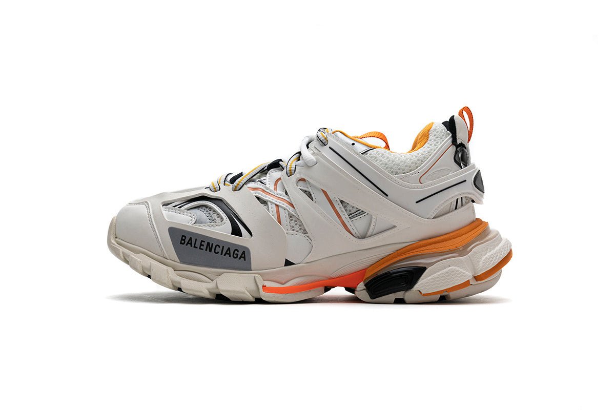 Balenciaga in White/Orange with LED Lights: Solar Circuitry