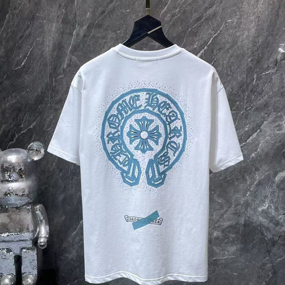Chrome Hearts Classic Crewneck T-Shirt in White/Blue/Black