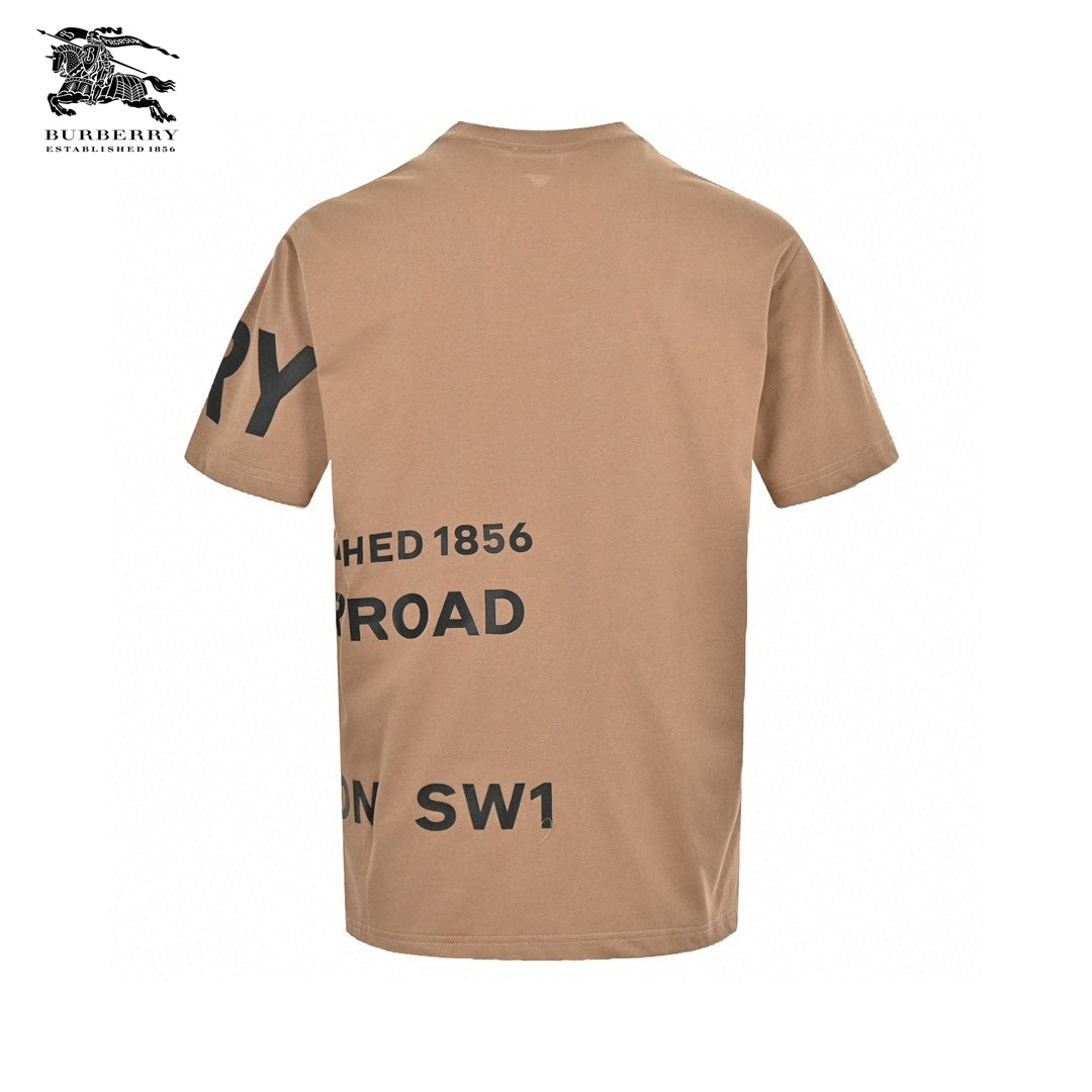 Burberry Beige T-Shirt with Graphic Text