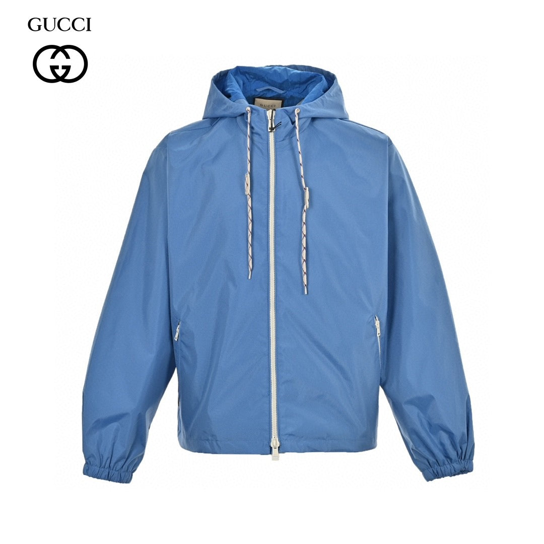 Gucci Blue Hooded Jacket Primereps