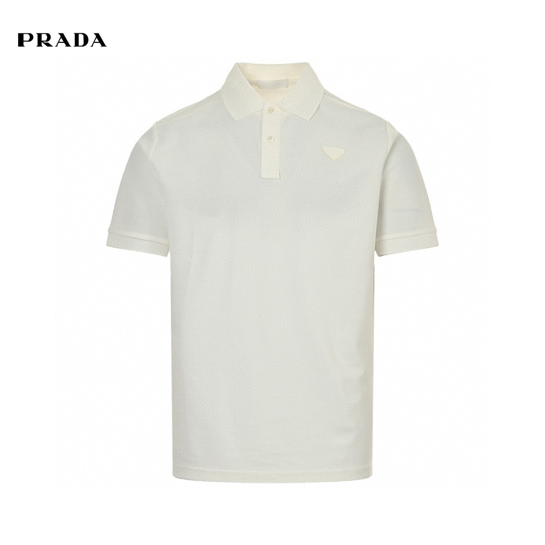 Pra*a classic white polo shirt