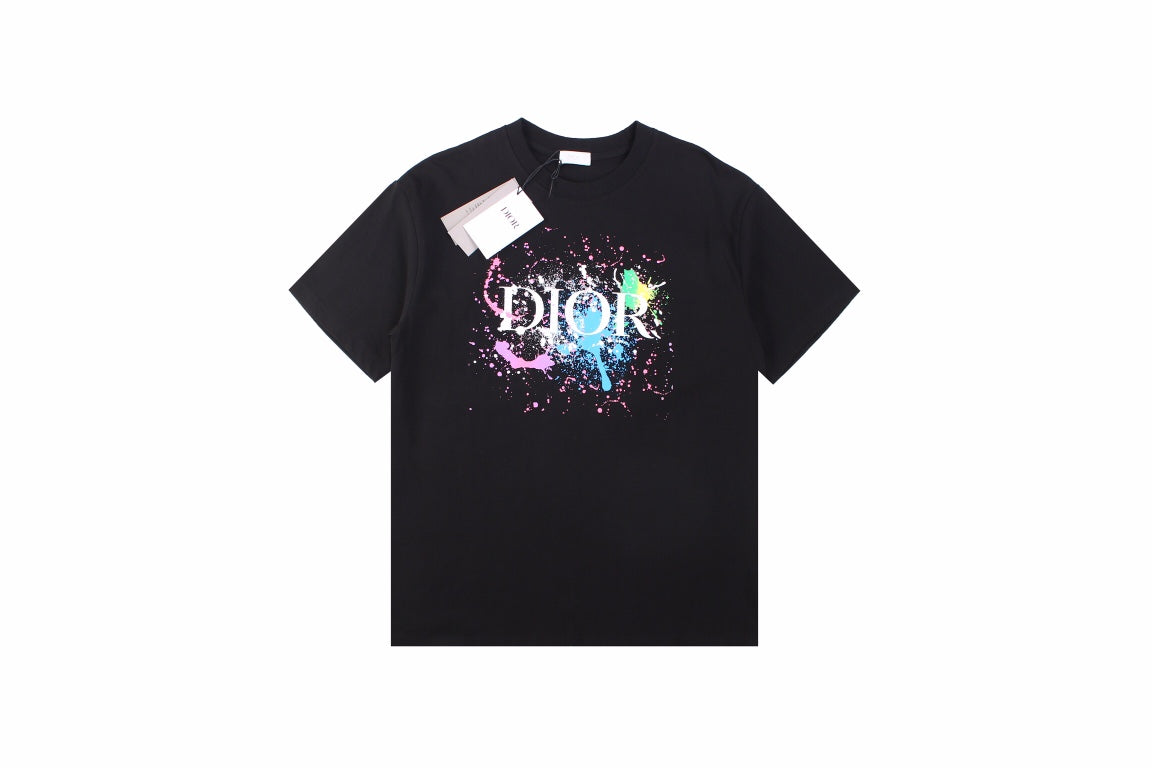 Dior Color Splash Graphic T-Shirt - Black Primereps