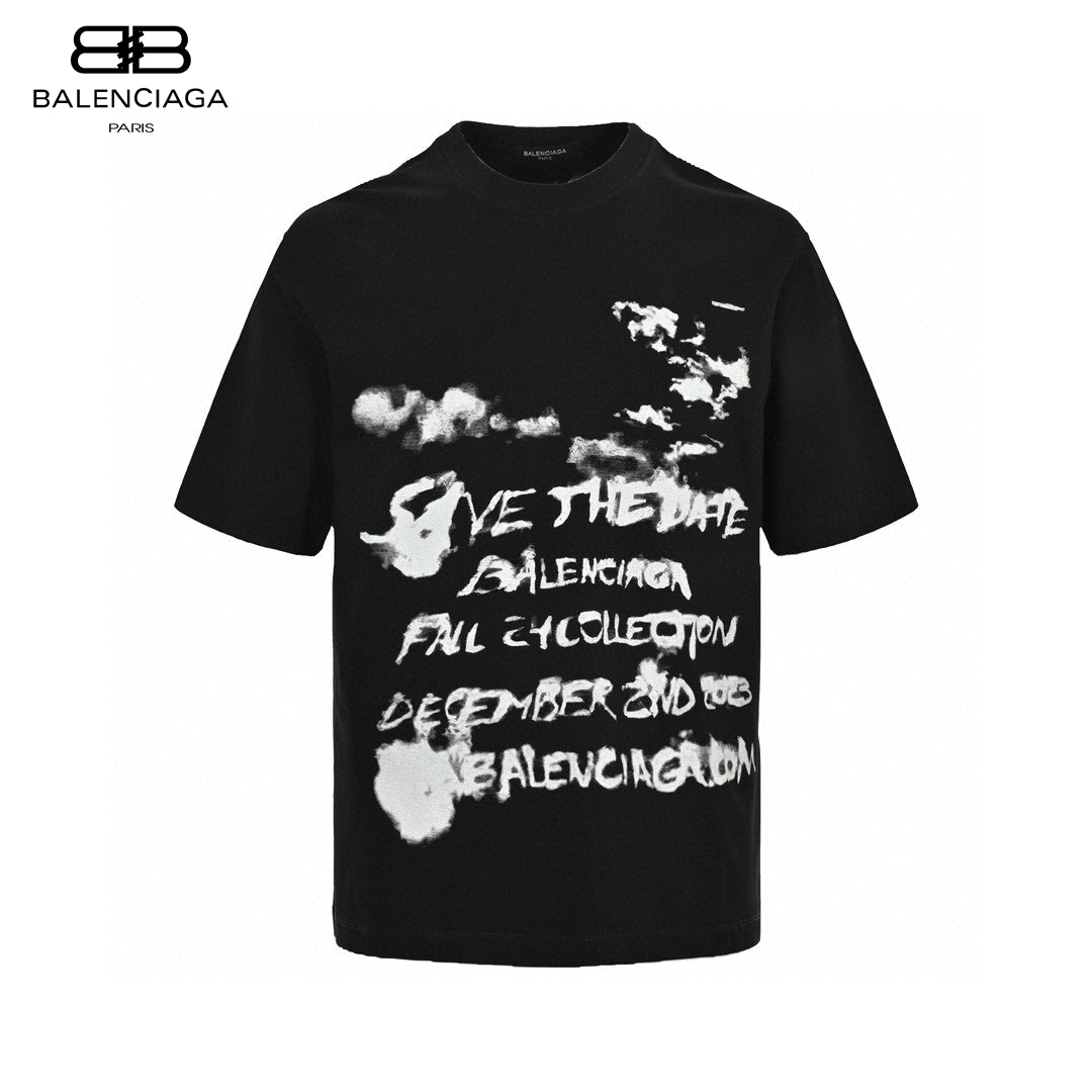 Ba*len*cia*ga save the date black t-shirt