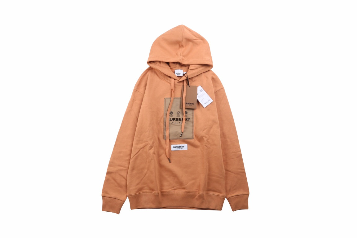 Burberry Brown Hoodie with Logo Patch Primereps