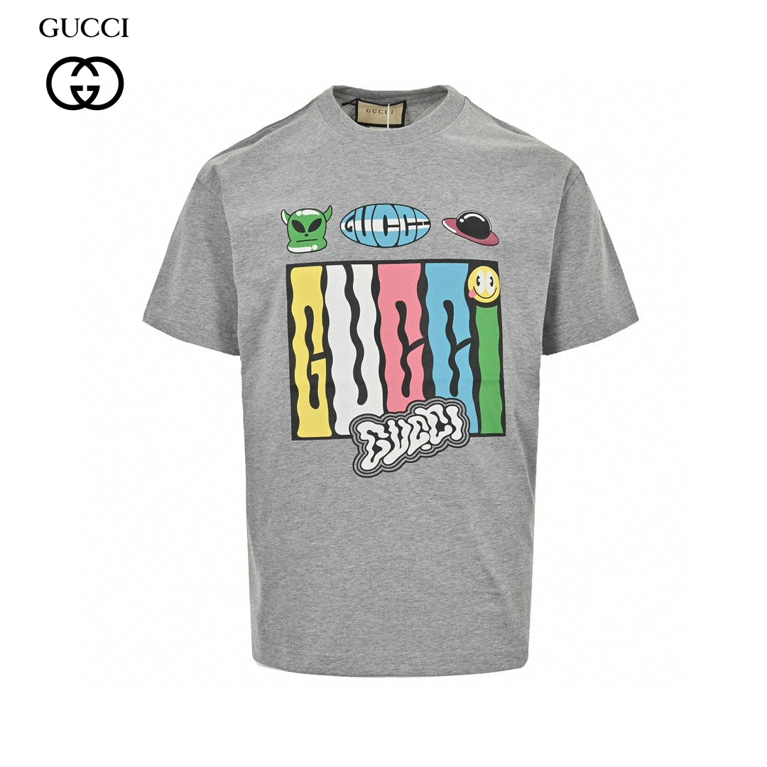 G*u*i cartoon graphic t-shirt (grey)