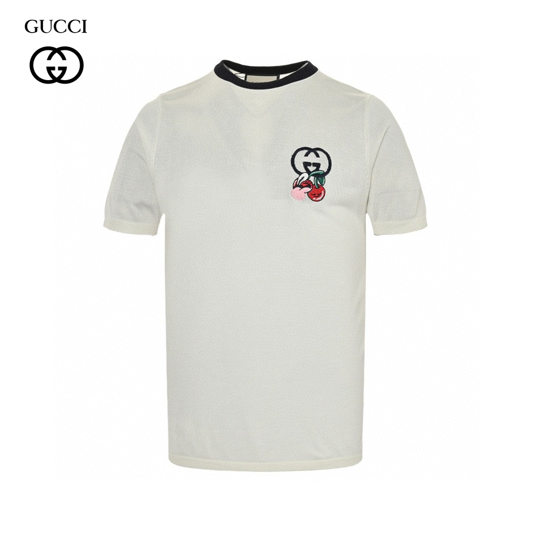 G*u*i cherry embroidered t-shirt