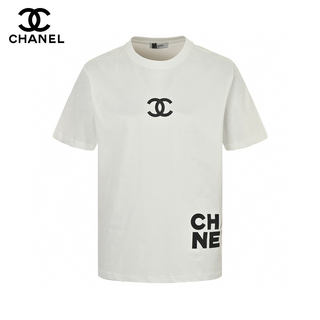 Chanel Double C Logo T-Shirt (White)