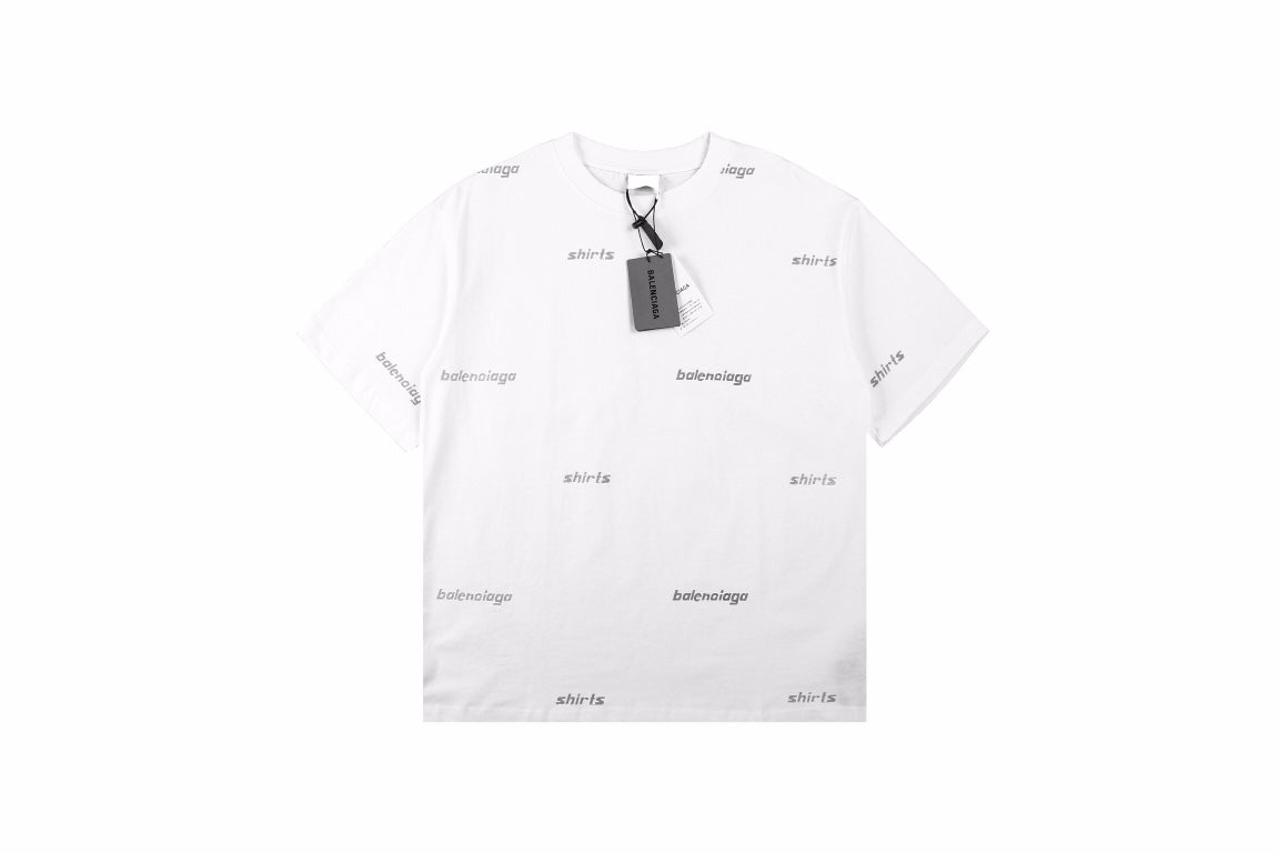 Ba*len*cia*ga allover logo print t-shirt - white