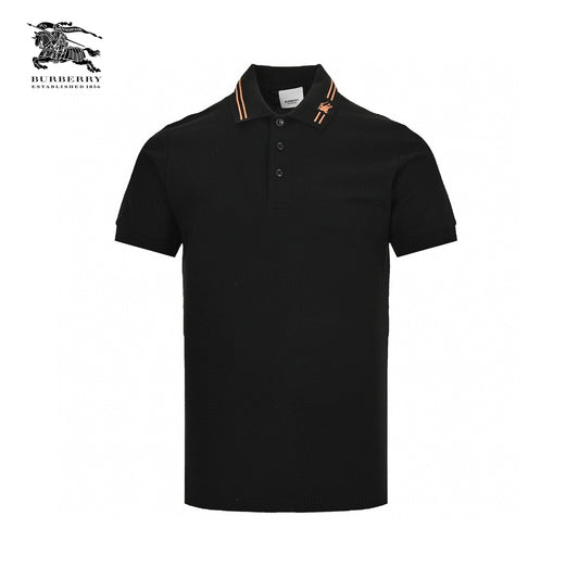Burberry Striped Collar Polo Shirt in Black Primereps