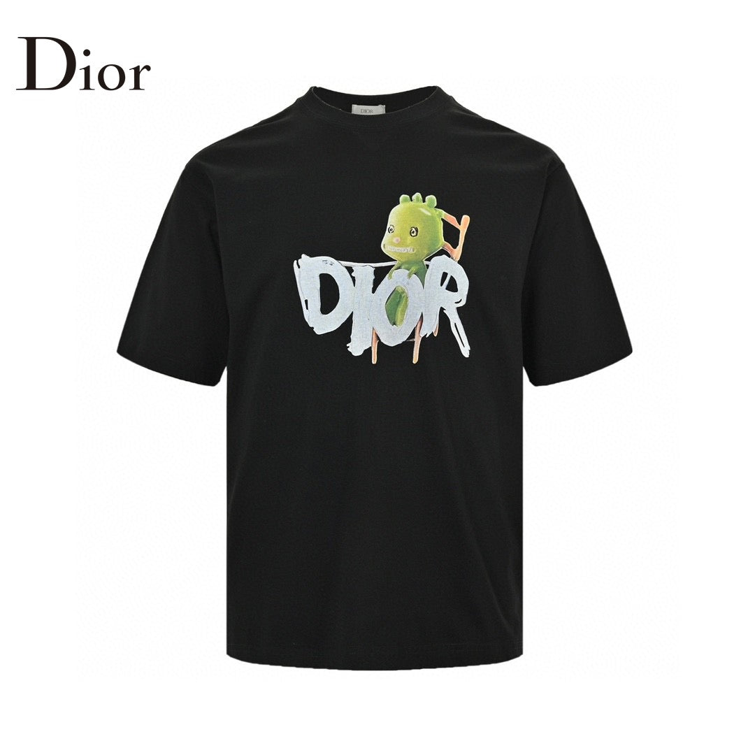 Dior Green Monster Graphic Black T-Shirt Primereps