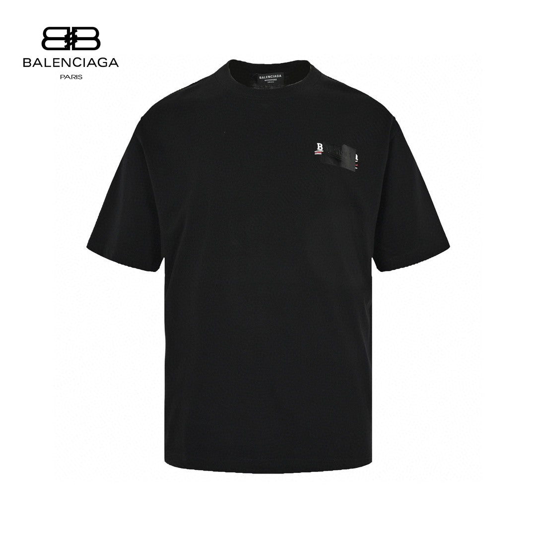 Balenciaga Embroidered Patch Logo T-Shirt (Black) Primereps