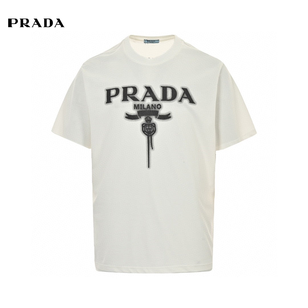 Pra*a milano white emblem t-shirt