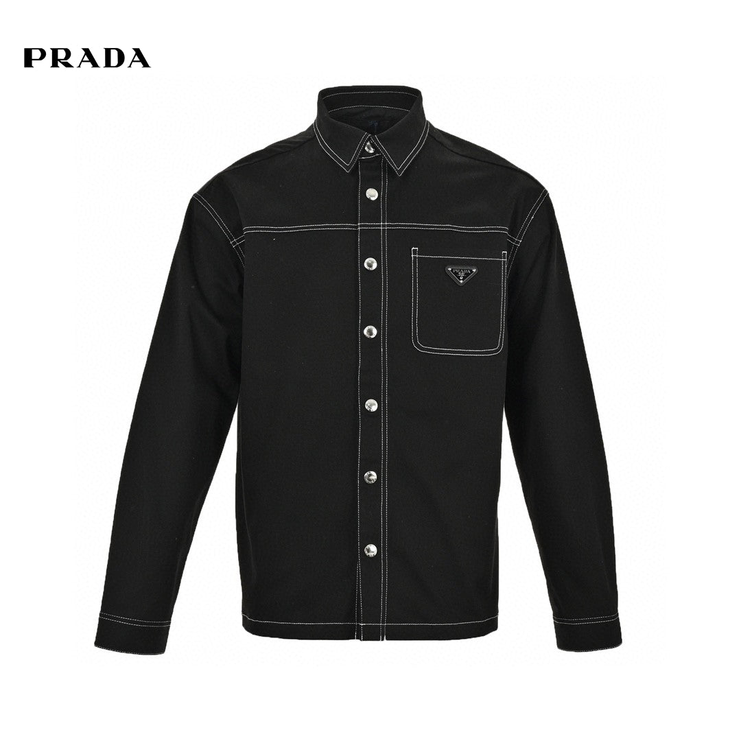 Prada Black Button-Up Shirt Primereps