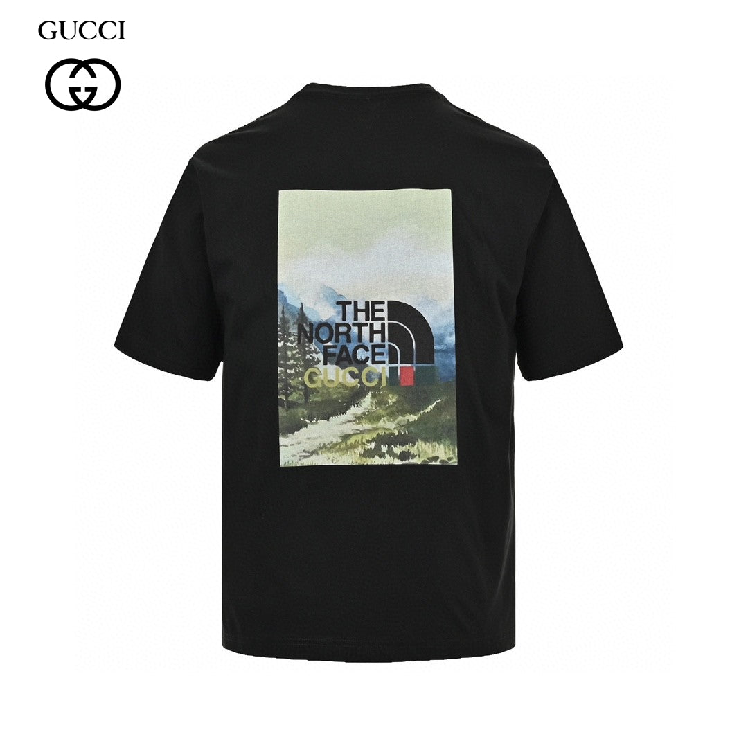 the north face x G*u*i nature print t-shirt (black)