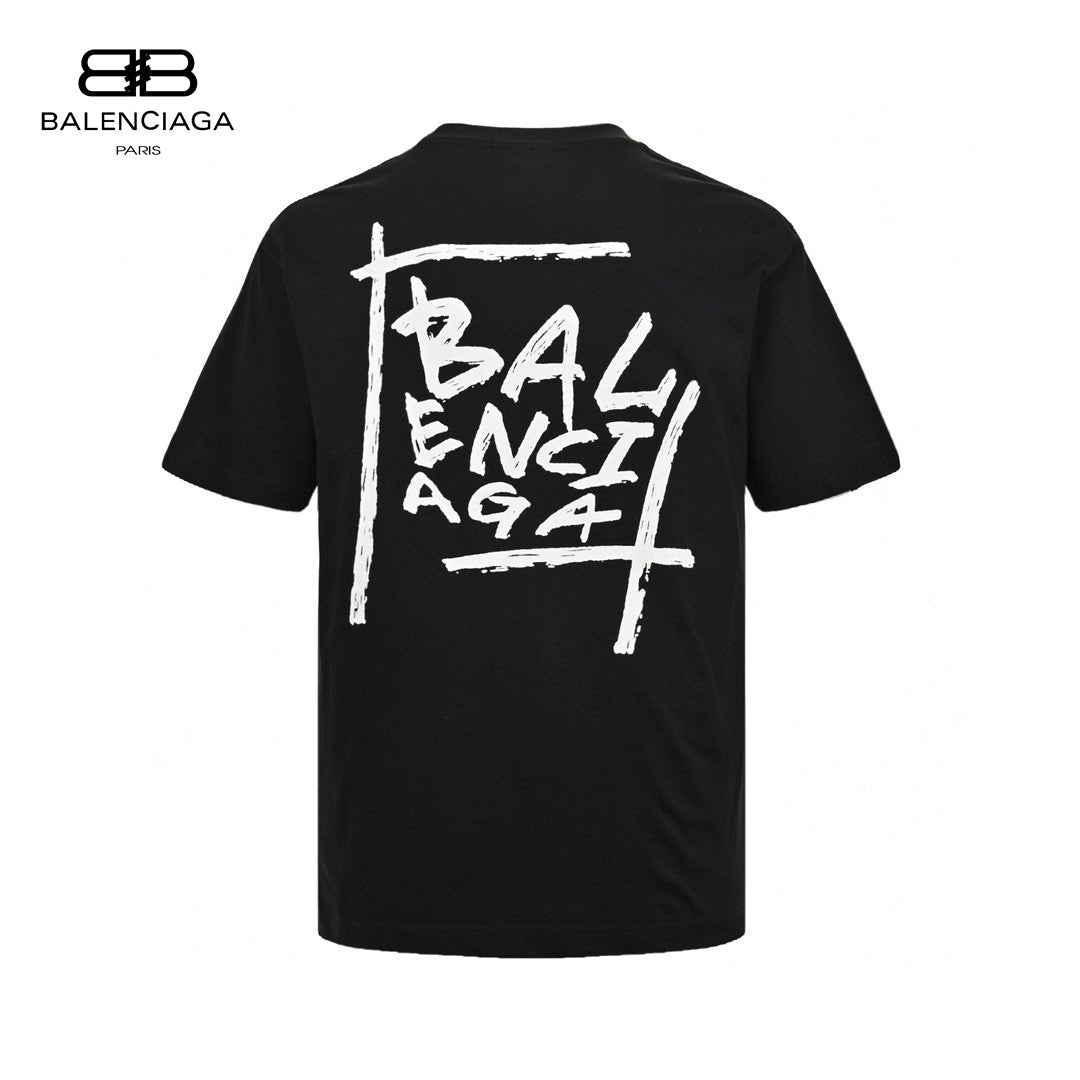 Ba*len*cia*ga black t-shirt with bold graphic