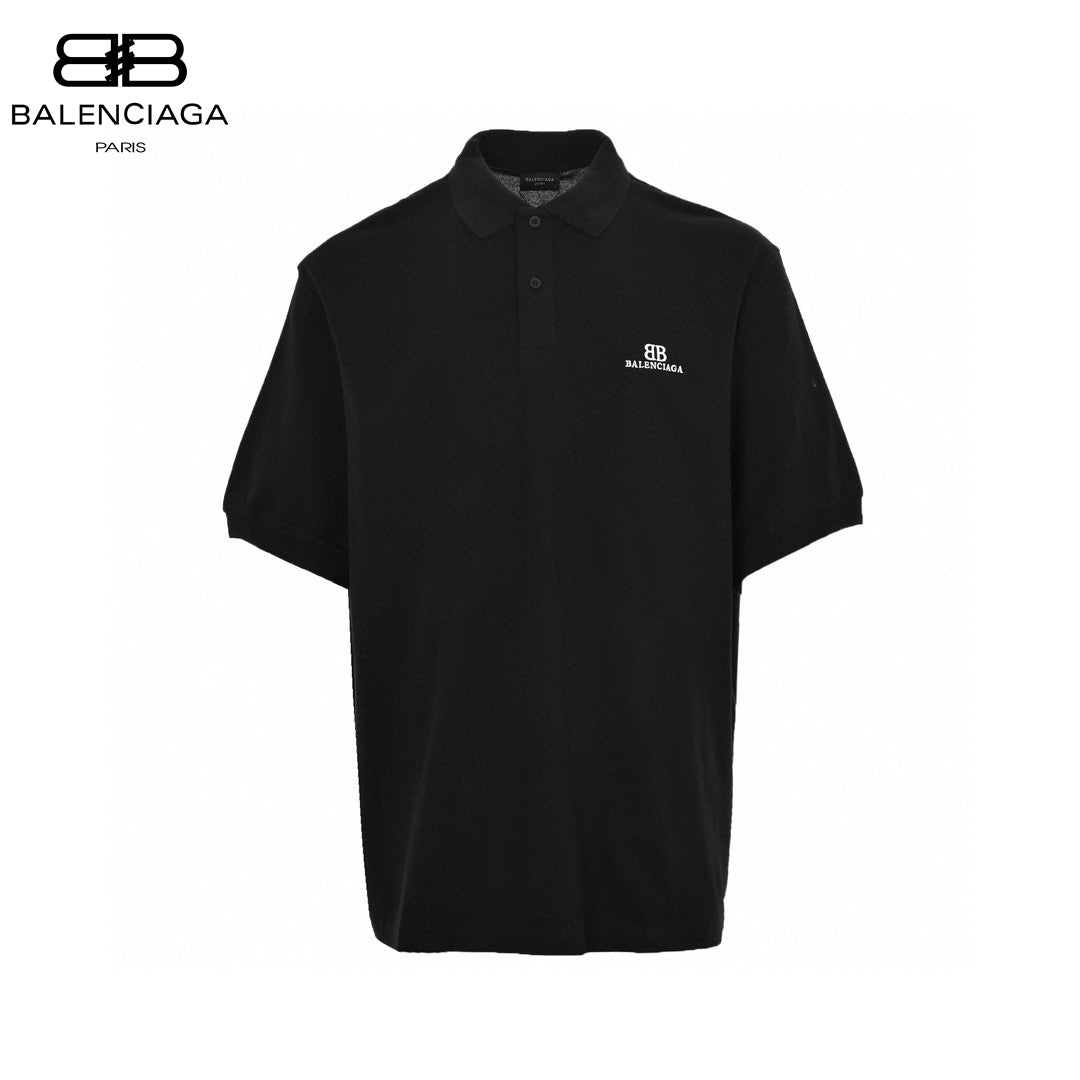 Balenciaga BB Logo Black Polo Shirt Primereps