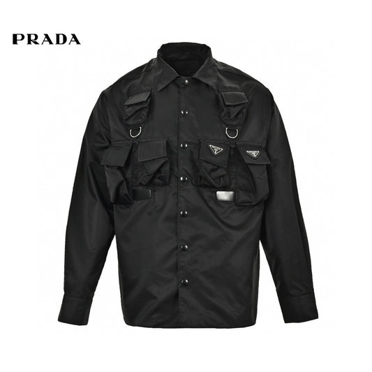 Prada Military Style Jacket - Black Primereps