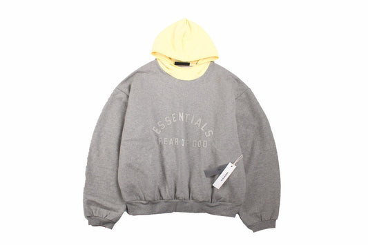 Fear of God Essentials Hoodie - Grey with Yellow Hood Primereps