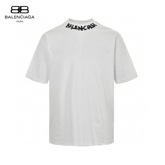 Balenciaga Distorted Logo T-Shirt (White) Primereps