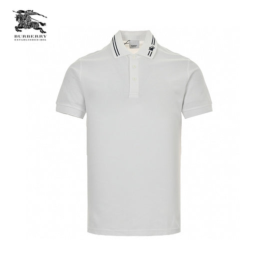 Burberry Striped Collar Polo Shirt in White Primereps