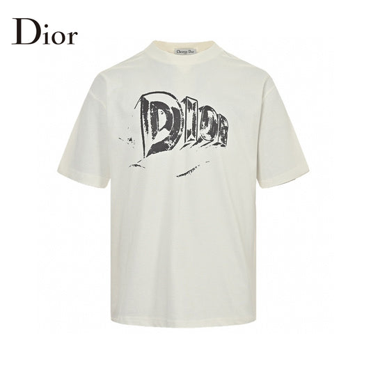 Dior White T-Shirt with Bold Logo Primereps