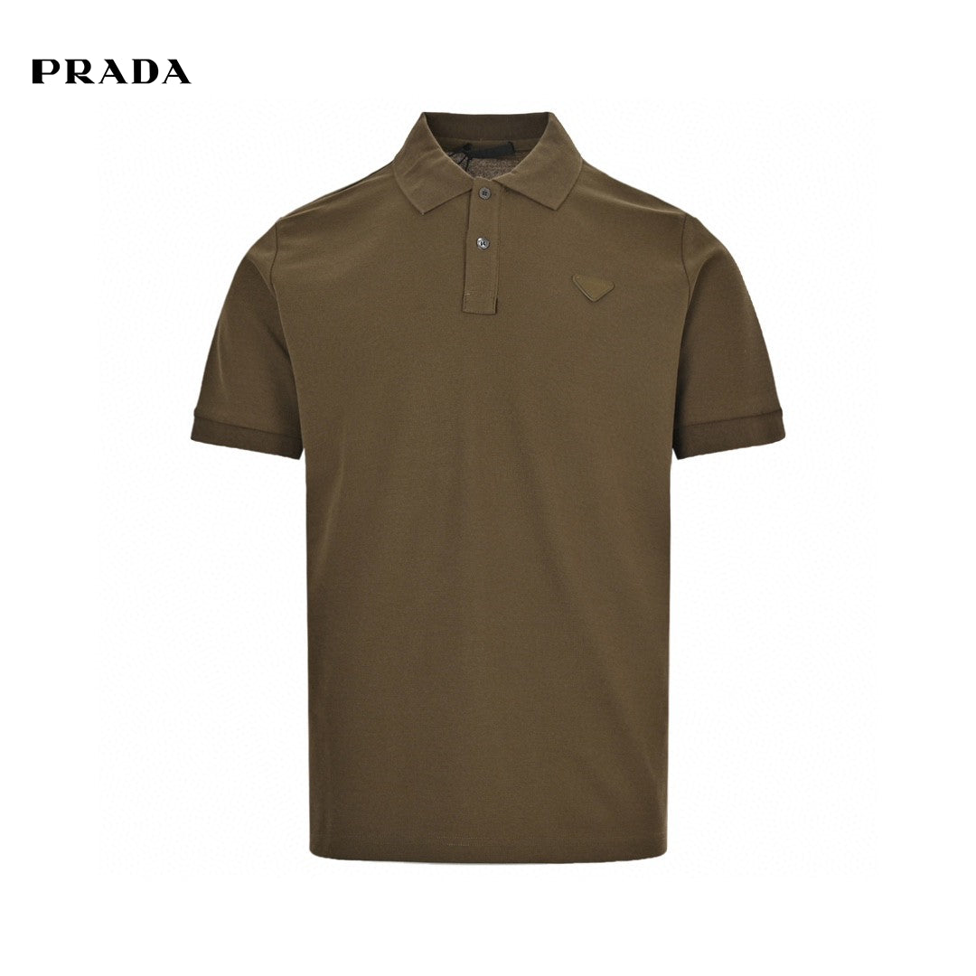 Pra*a classic olive green polo shirt