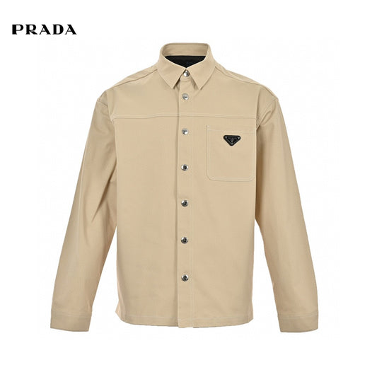 Prada Beige Button-Up Shirt Primereps