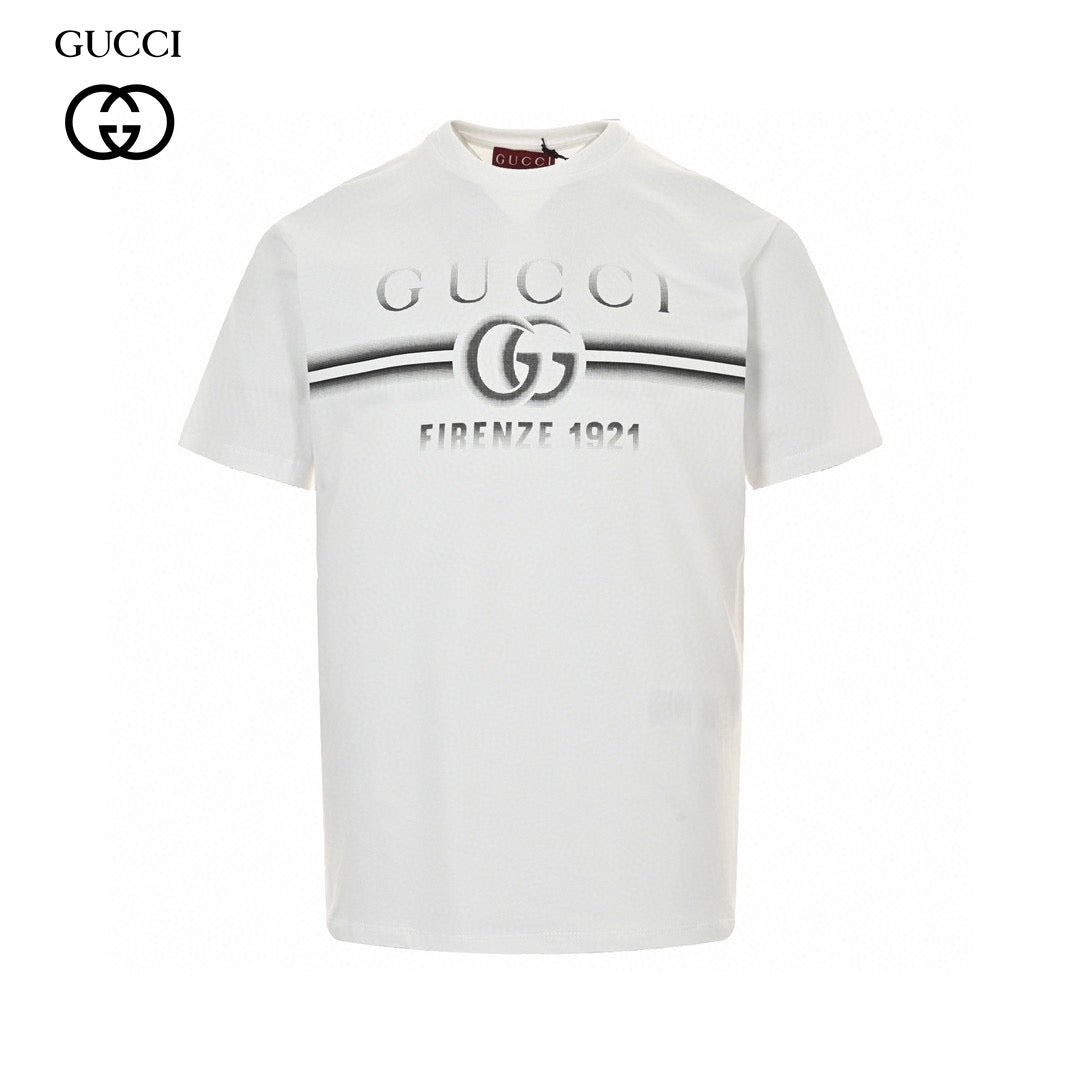 G*u*i white t-shirt with firenze 1921 logo