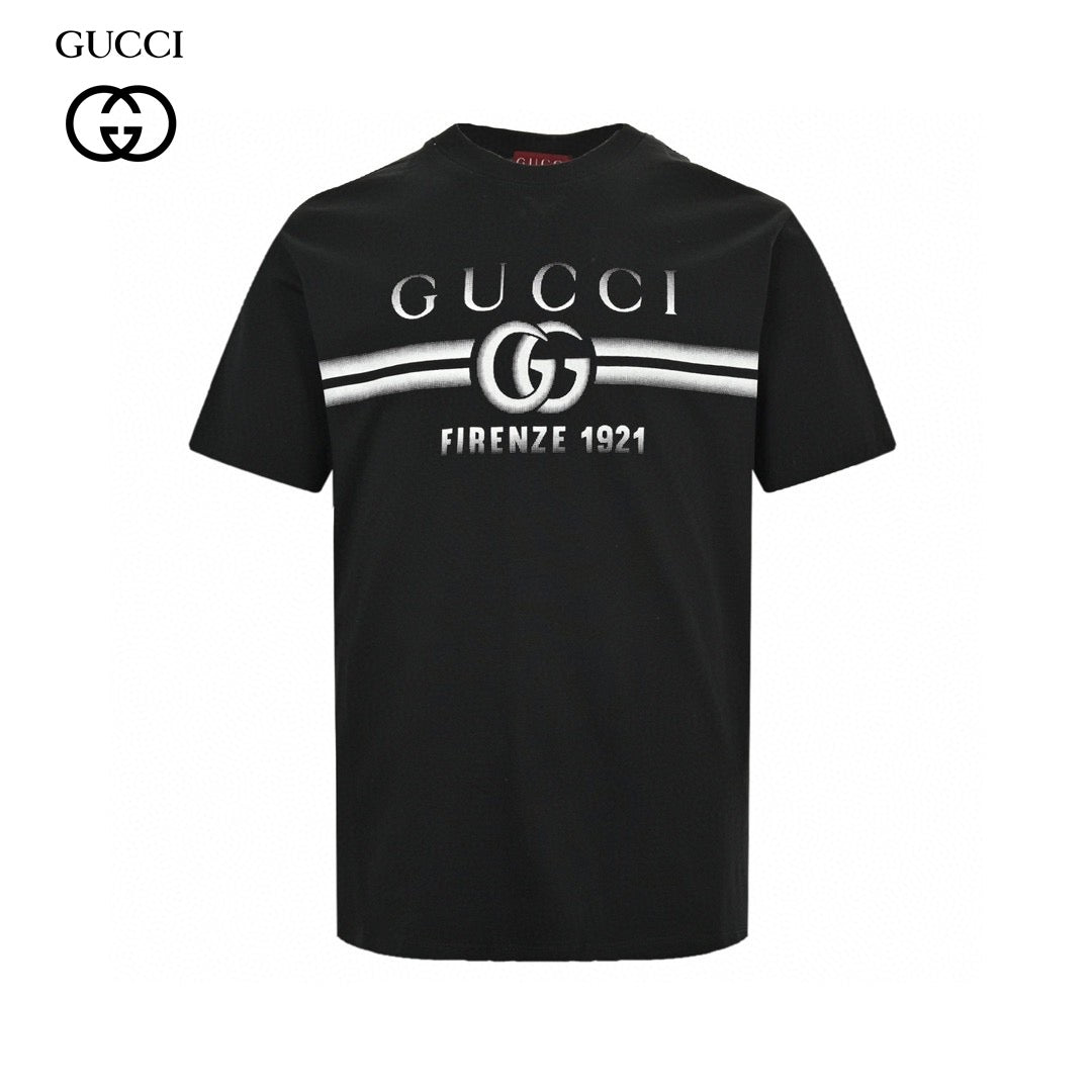 G*u*i black t-shirt with firenze 1921 logo