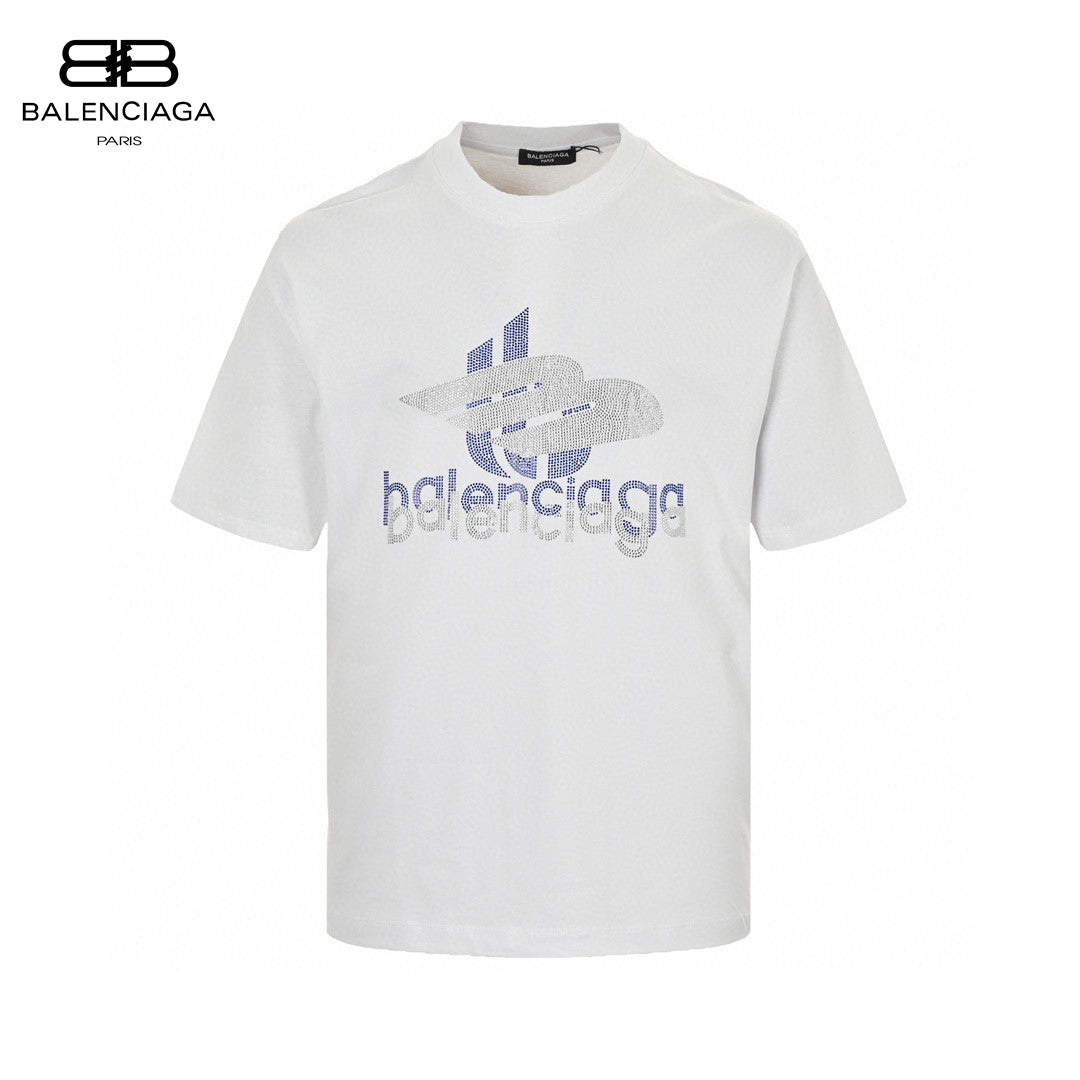 Ba*len*cia*ga crystal logo t-shirt in white