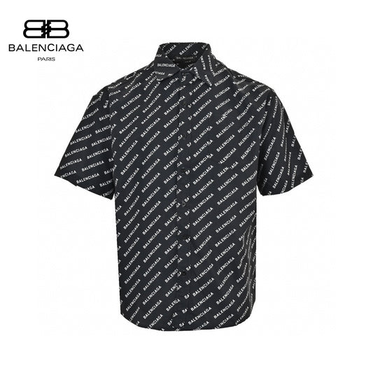 Balenciaga All-Over Logo Print Shirt (Black) Primereps