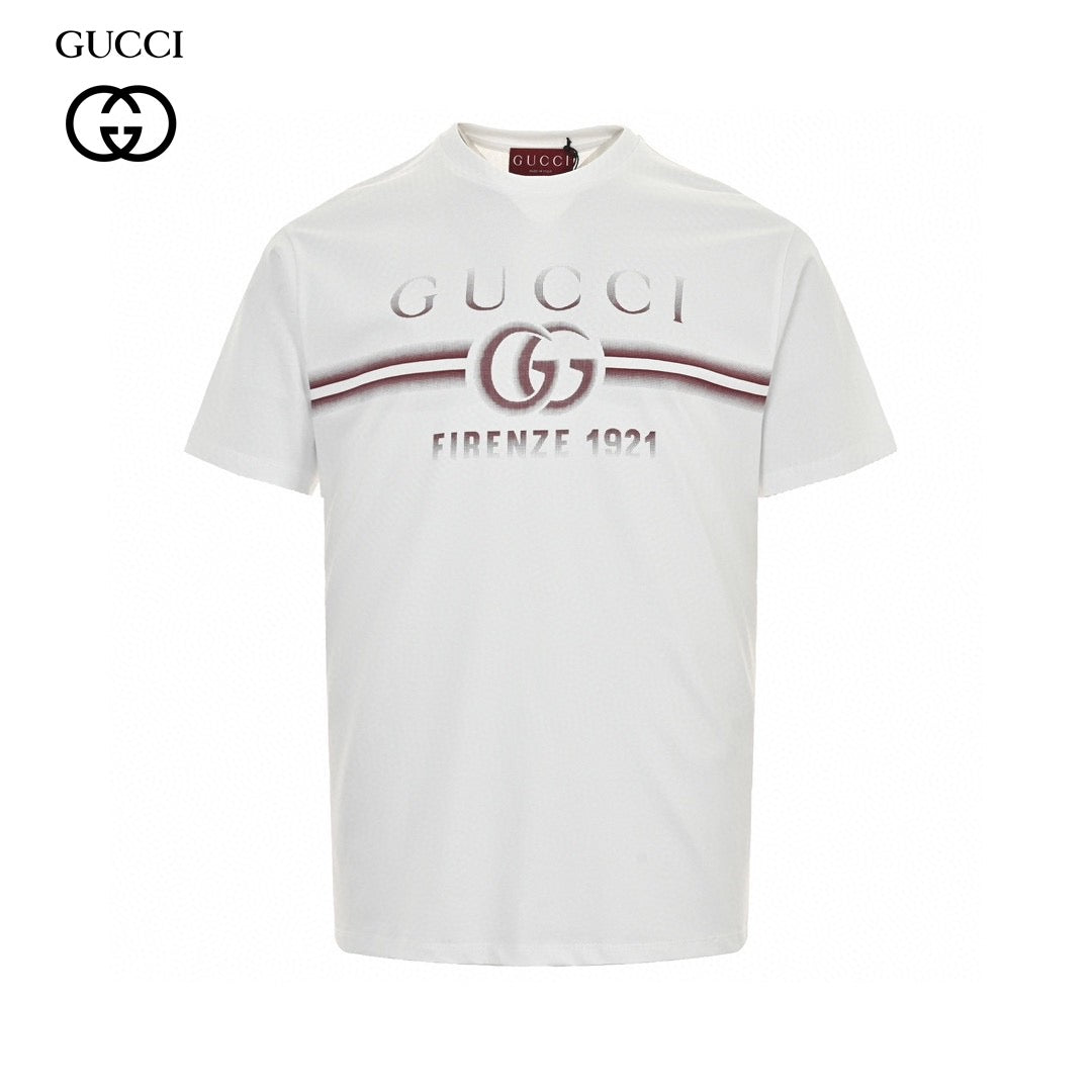 G*u*i white t-shirt with firenze 1921 logo