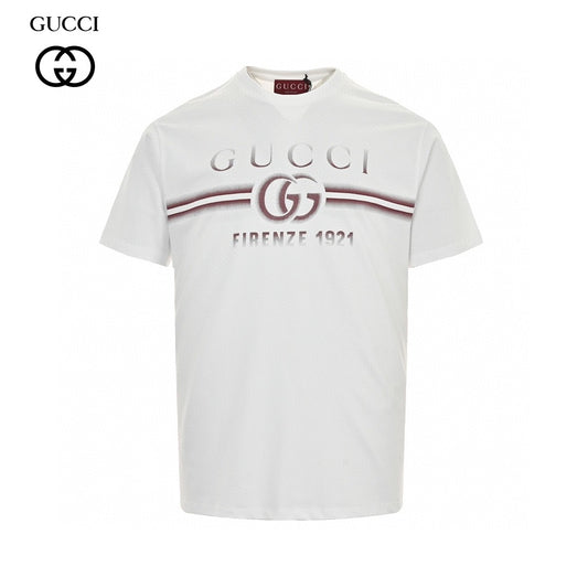 Gucci White T-Shirt with Firenze 1921 Logo Primereps