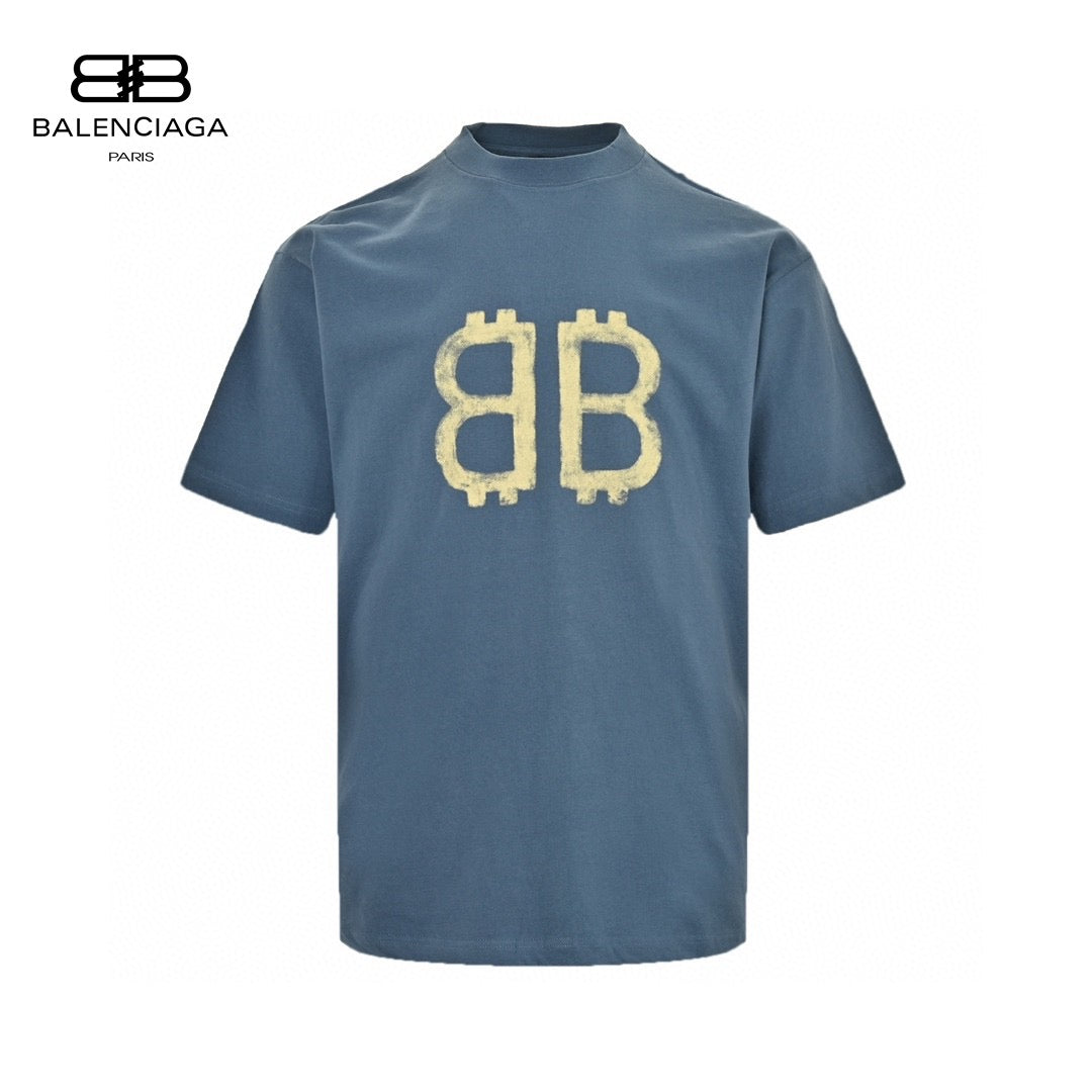 Ba*len*cia*ga double b bitcoin t-shirt (blue)