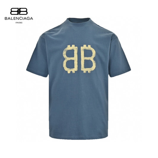 Balenciaga Double B Bitcoin T-Shirt (Blue) Primereps