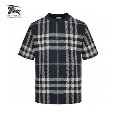 Burberry Navy Check T-Shirt Primereps