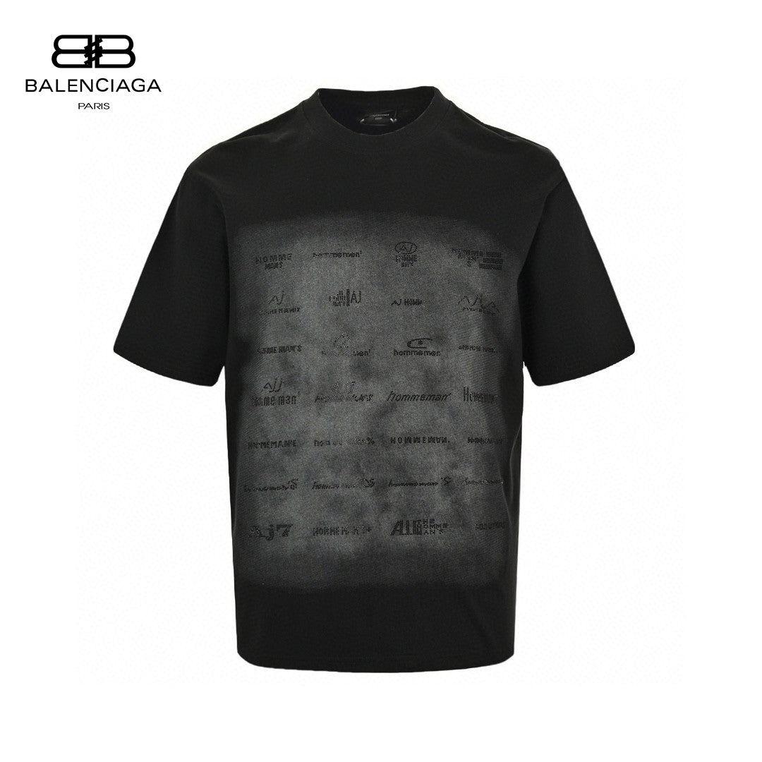 Balenciaga Graphic Print T-Shirt (Black) Primereps