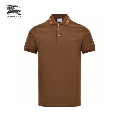 Burberry Striped Collar Polo Shirt in Brown Primereps