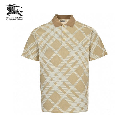 Burberry Geometric Check Polo Shirt Prmereps