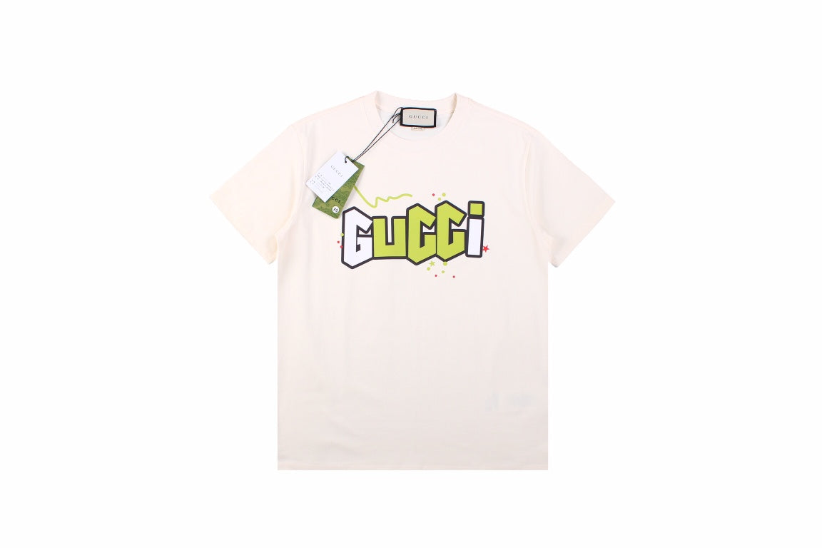 G*u*i lightning bolt logo t-shirt in cream