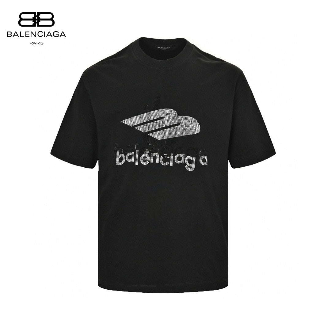 Ba*len*cia*ga crystal logo t-shirt in black