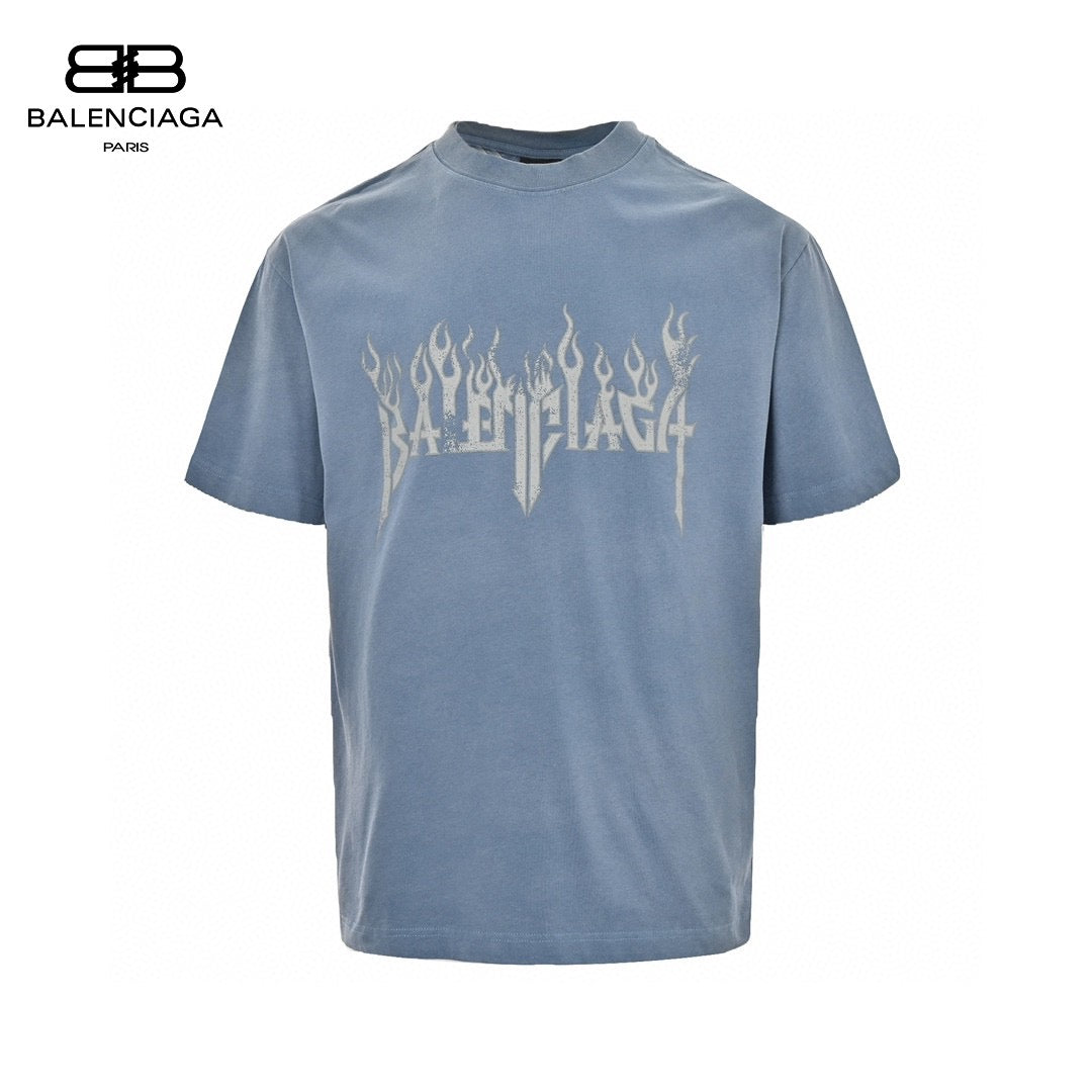 Ba*len*cia*ga flame logo t-shirt (blue)