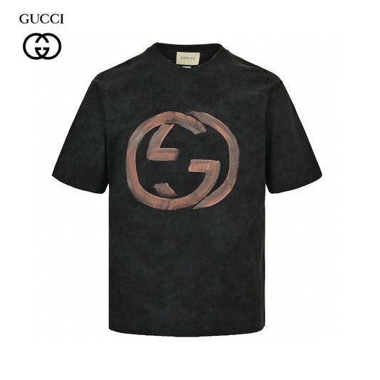 Gucci Distressed Logo T-Shirt (Black) Primereps