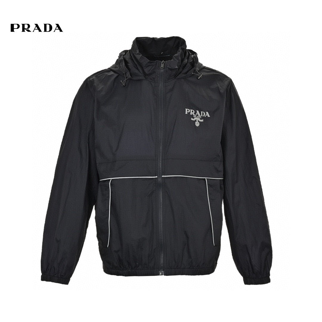 Pra*a lightweight hooded jacket - black