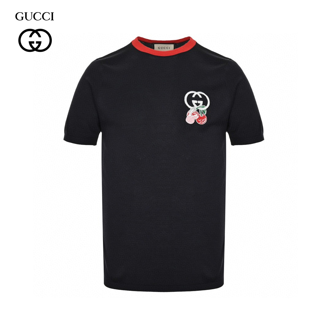 G*u*i cherry embroidered t-shirt