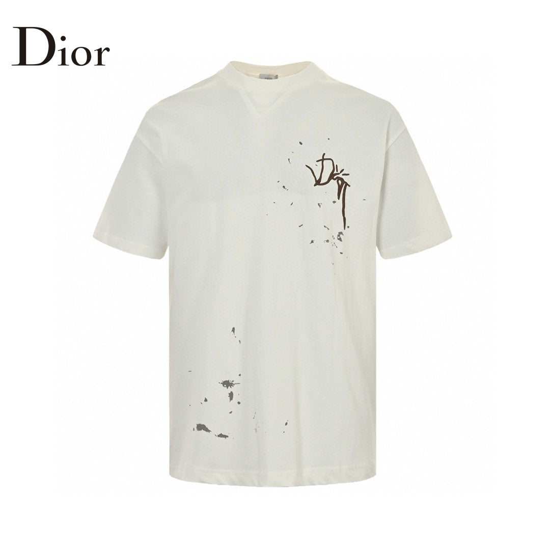 Dior Artistic Splatter T-Shirt (White) Primereps