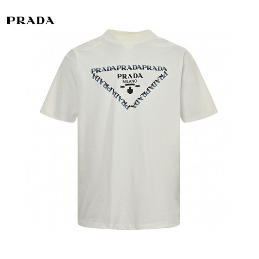 Prada White T-Shirt with Logo Design Primereps